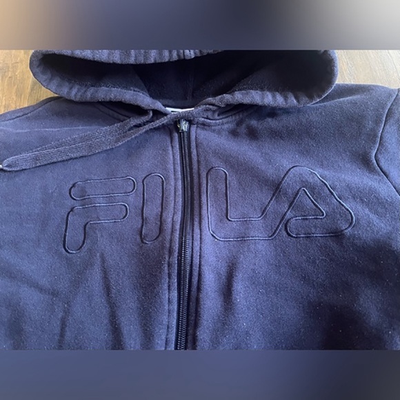 Fila Navy Zip-Up Hoodie - Picture 2 of 3